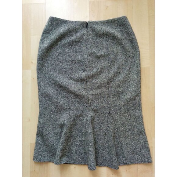 Classic Wool Tweed Lined Skirt - Flounce Fishtail Tulip Trumpet - Size 0 / XS - Picture 2 of 10